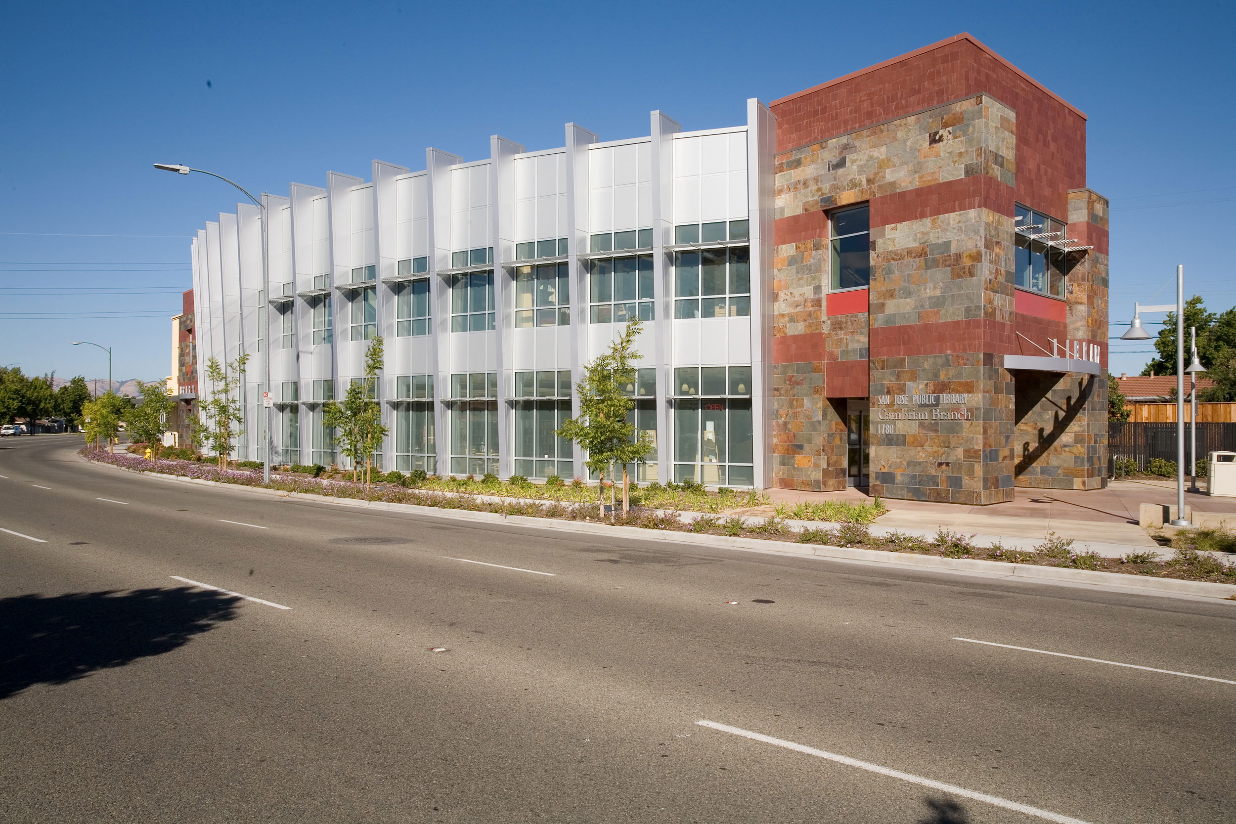 Exterior photo of San Jose Public Library - Cambrian Branch