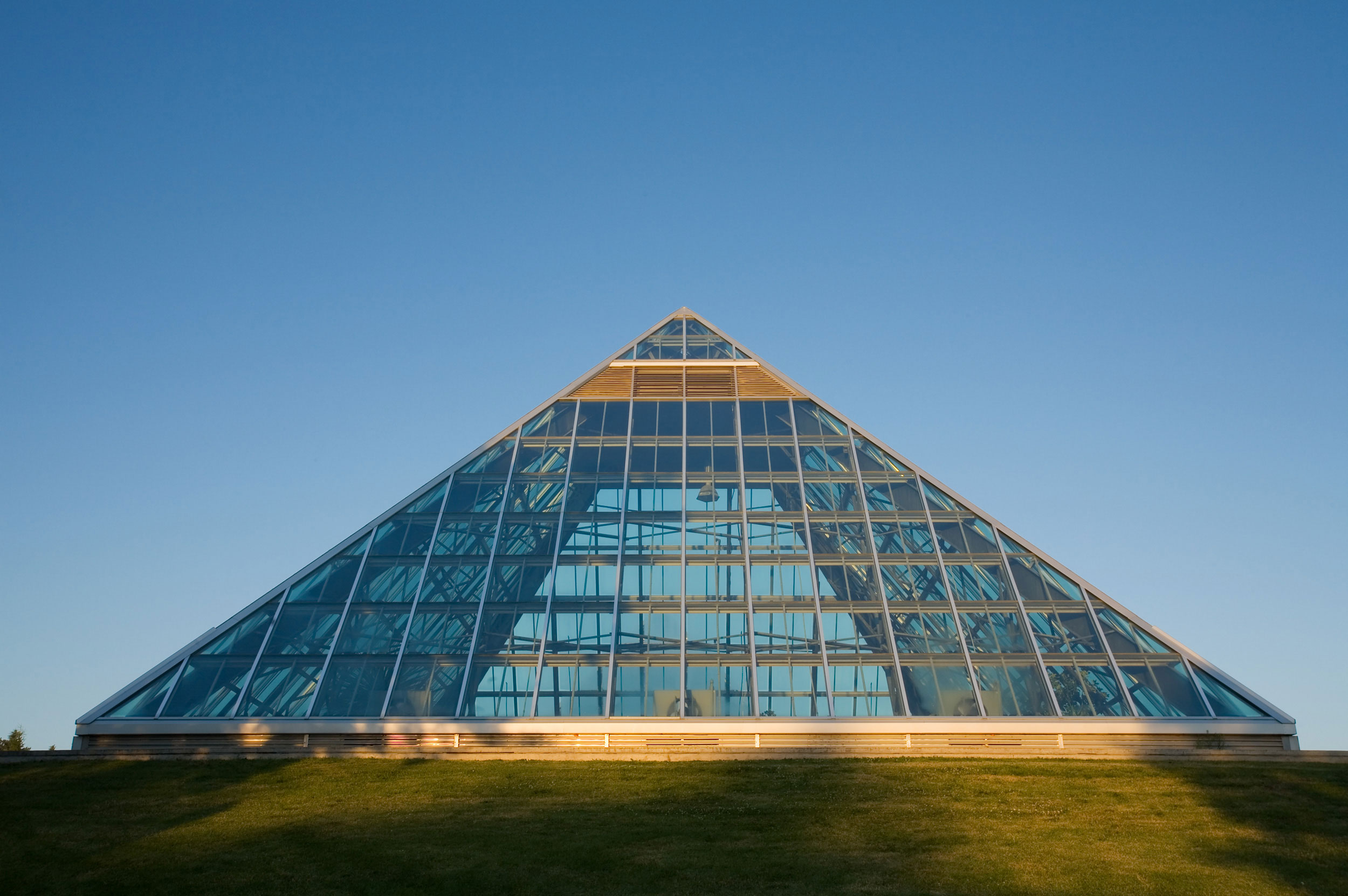 Single pyramid of Muttart Conservatory in Edmonton, Alberta