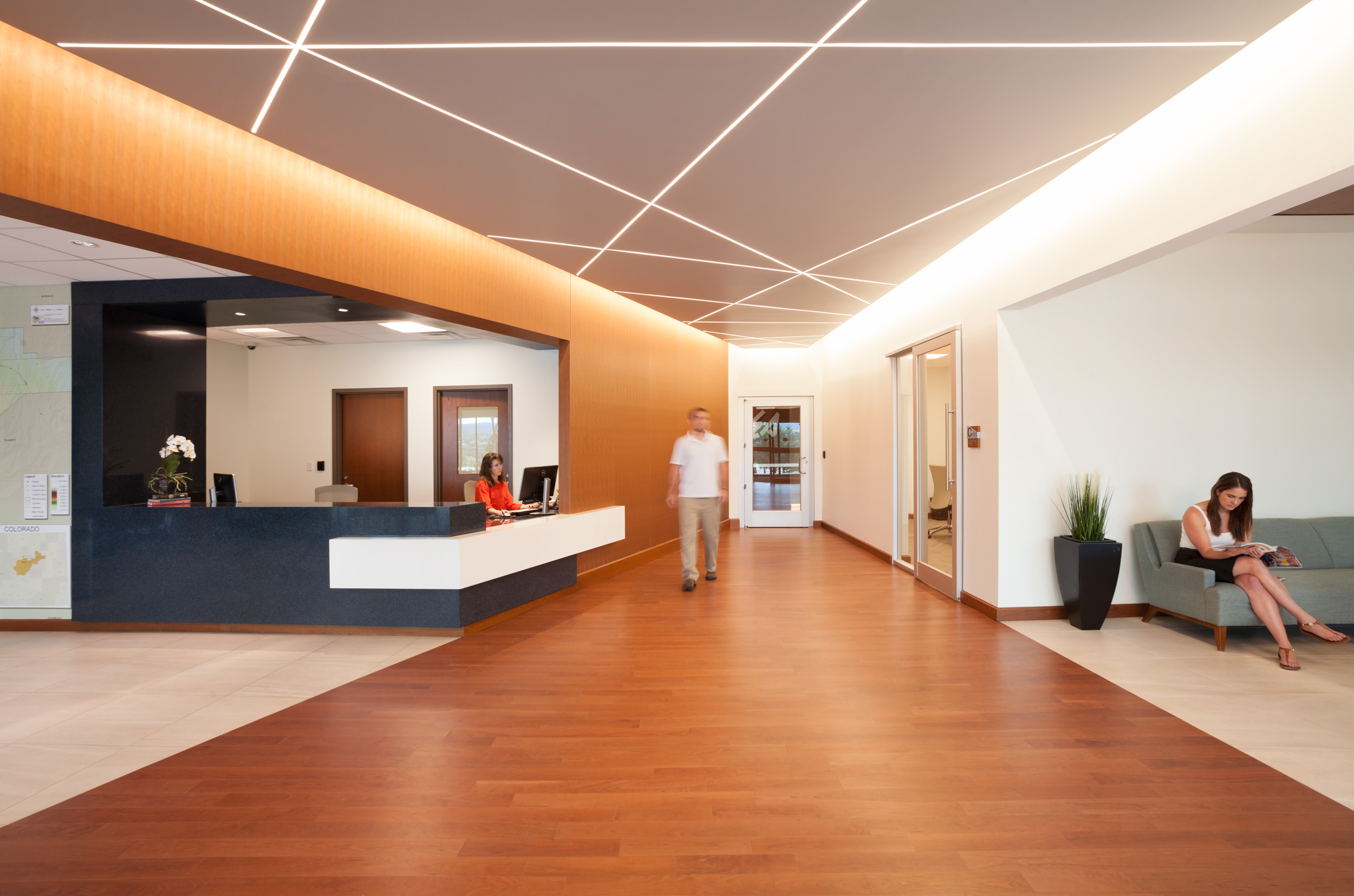 Commercial lobby image of Intermountain Rural Electric Association Headquarters in Sedalia, CO